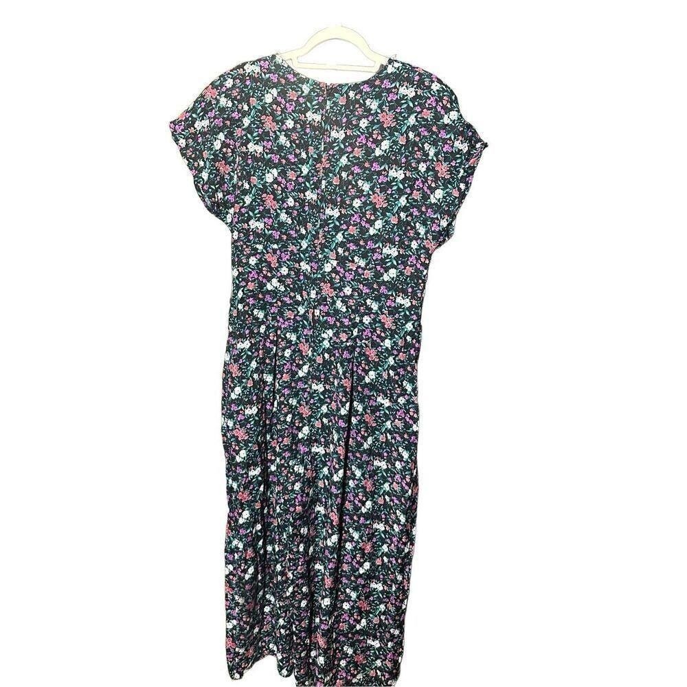 Per Se Navy Floral Lace-Trim Jumpsuit - Picture 4 of 10